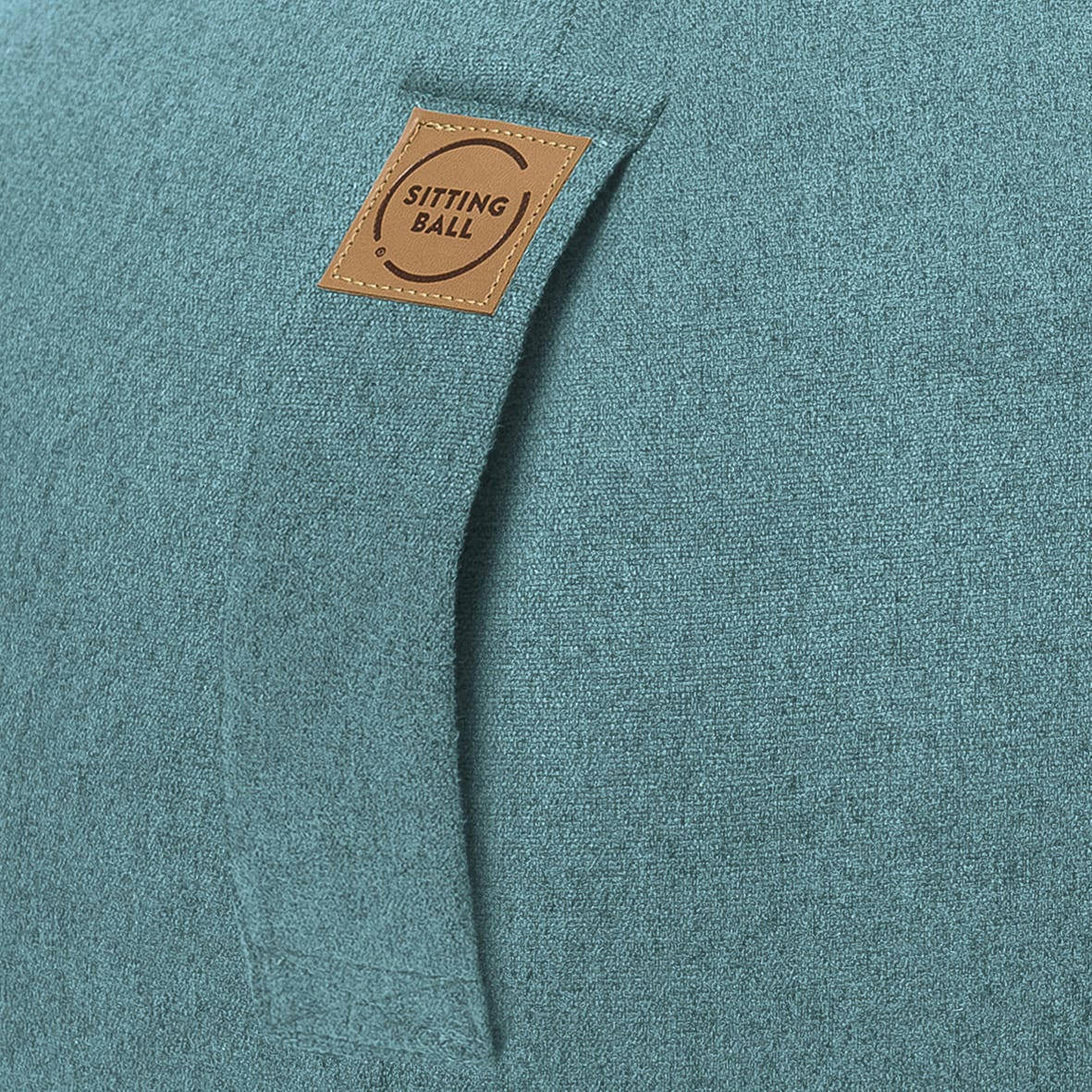 FELT - Balle d'assise aspect feutrine turquoise avec poignée polyester D65