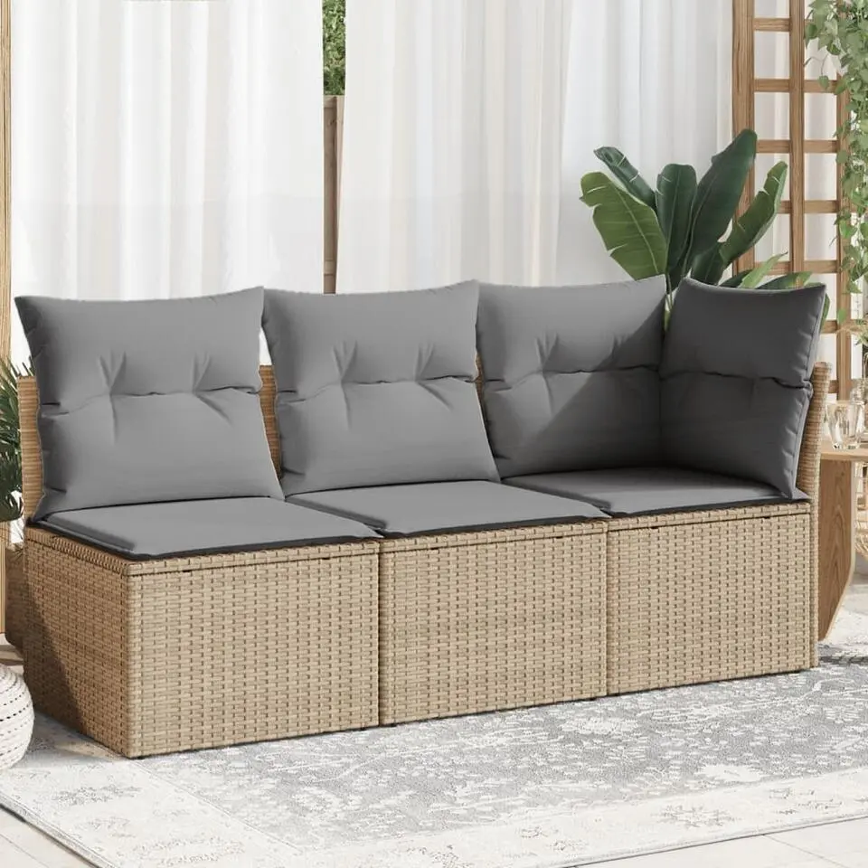 vidaXL - Tuinbank - Beige - Poly rattan