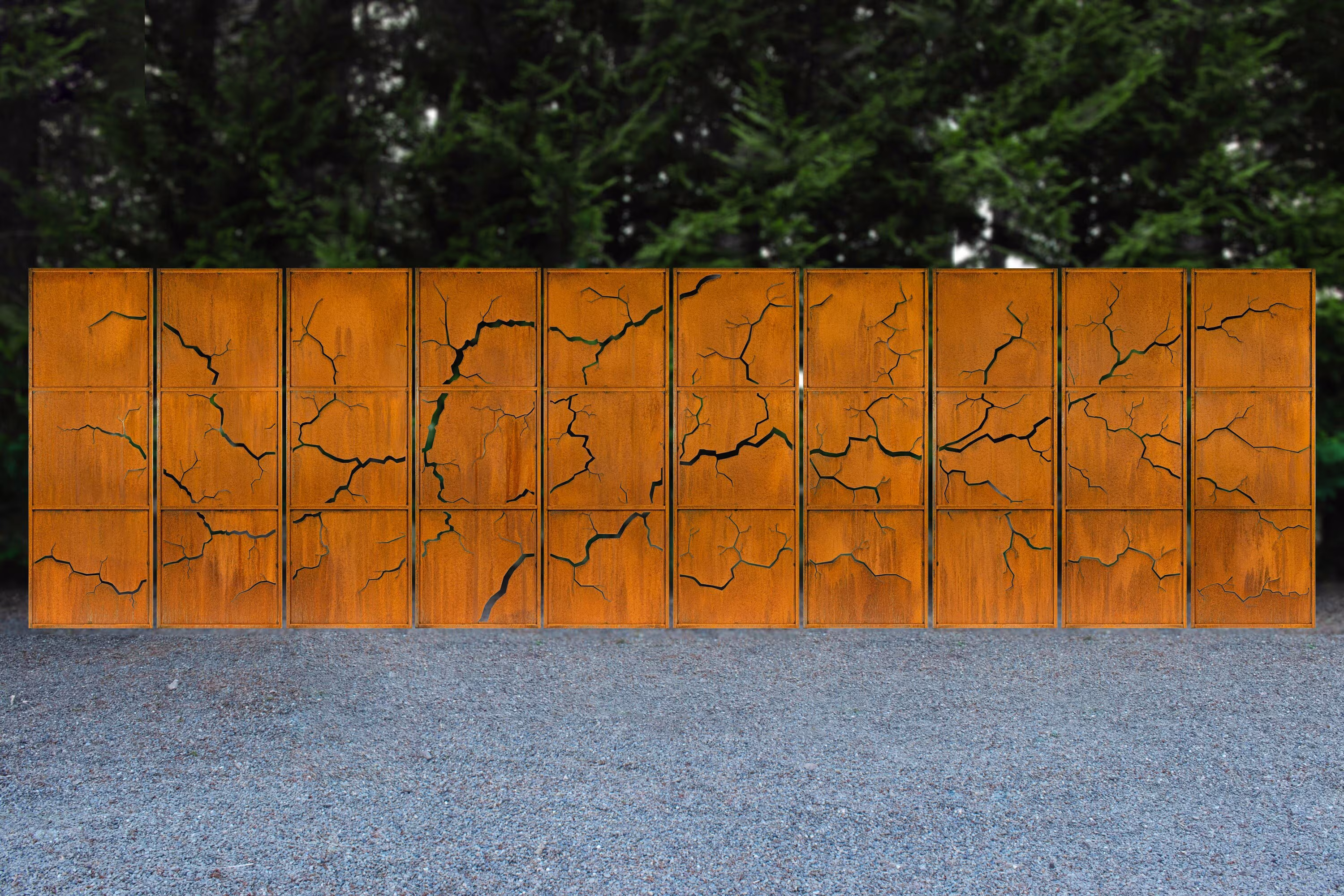 Fractured | Expandable Metal Privacy Screens | Modern Outdoor Panels | PS523