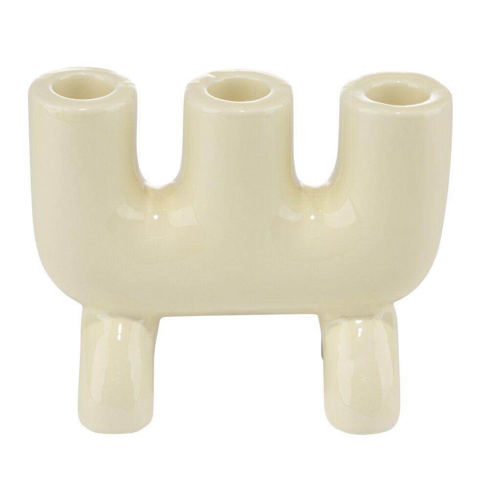 Bougeoir dolomite triple 15x12xH6cm (2 modèles)