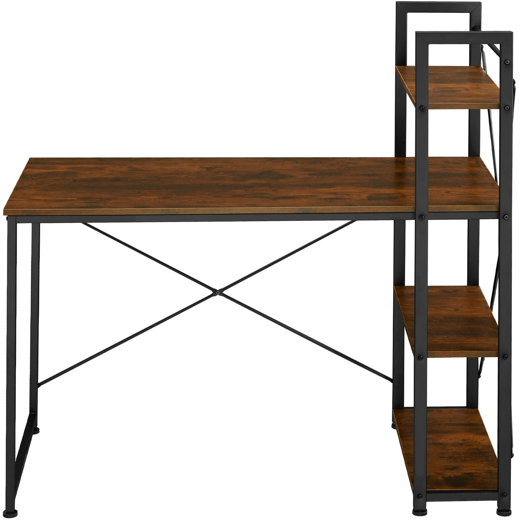 - Bureau informatique hershey 122x61x120cm bois foncé industriel
