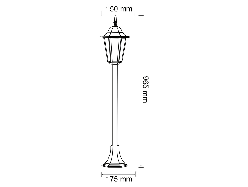 Słupek ogrodowy Liguria 100 cm aluminiowy czarny
