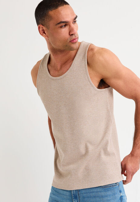 Mens Brown Textured Vest