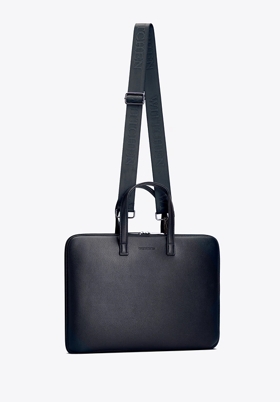 Męska torba na laptopa 14” z ekoskóry czarna