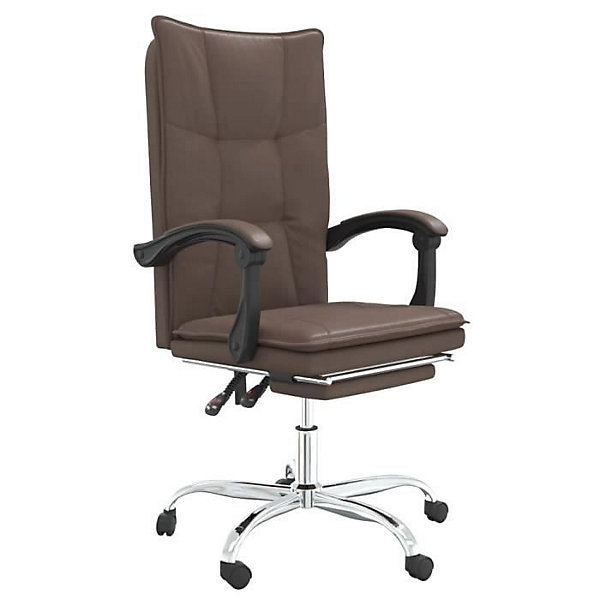 349754 vidaXL Fauteuil inclinable de bureau Marron Similicuir