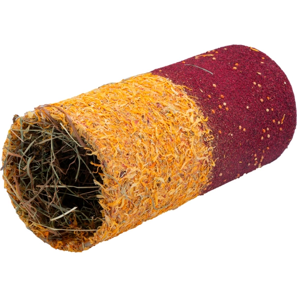 Nager-Knabbertunnel »Heu-Duett«, 300 g, Hibiskus/Hirse/Ringelblume/Rosenblätter
