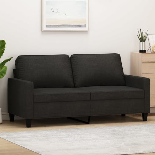 NNEVL 2-Seater Sofa Black 140 cm Fabric