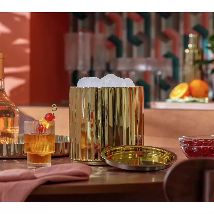 Habitat Gold Tone Ice Bucket