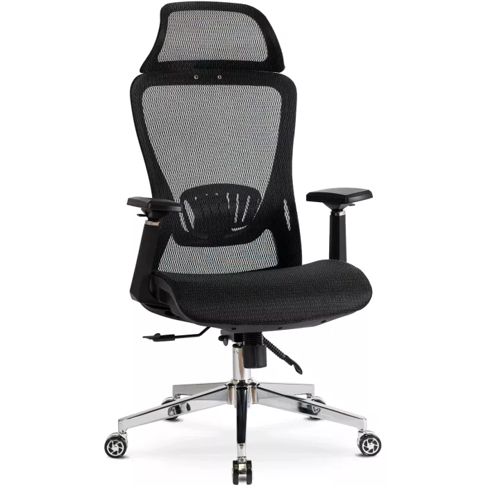Fotel Biurowy Krzesło Obrotowe Ergonomiczny Gaming Regulowany Czarny LITOS