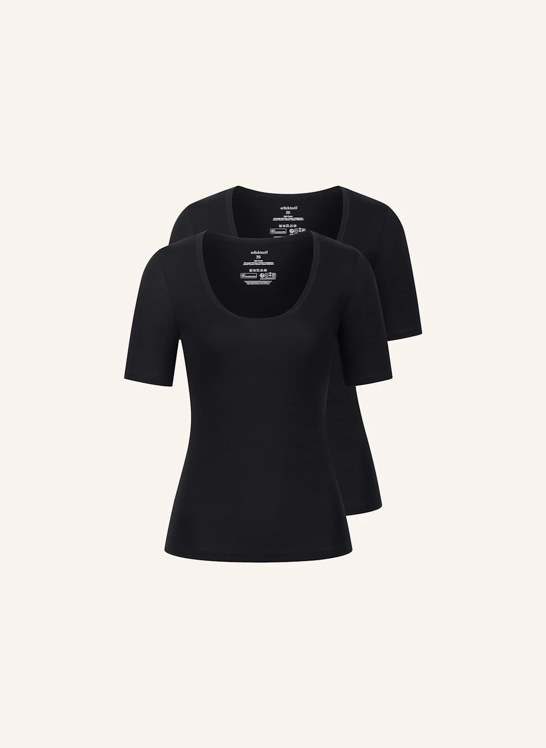 erlich textil 2er Pack Light Touch tiefausgeschnittenes T-shirt mit Lyocell - seidig weich
