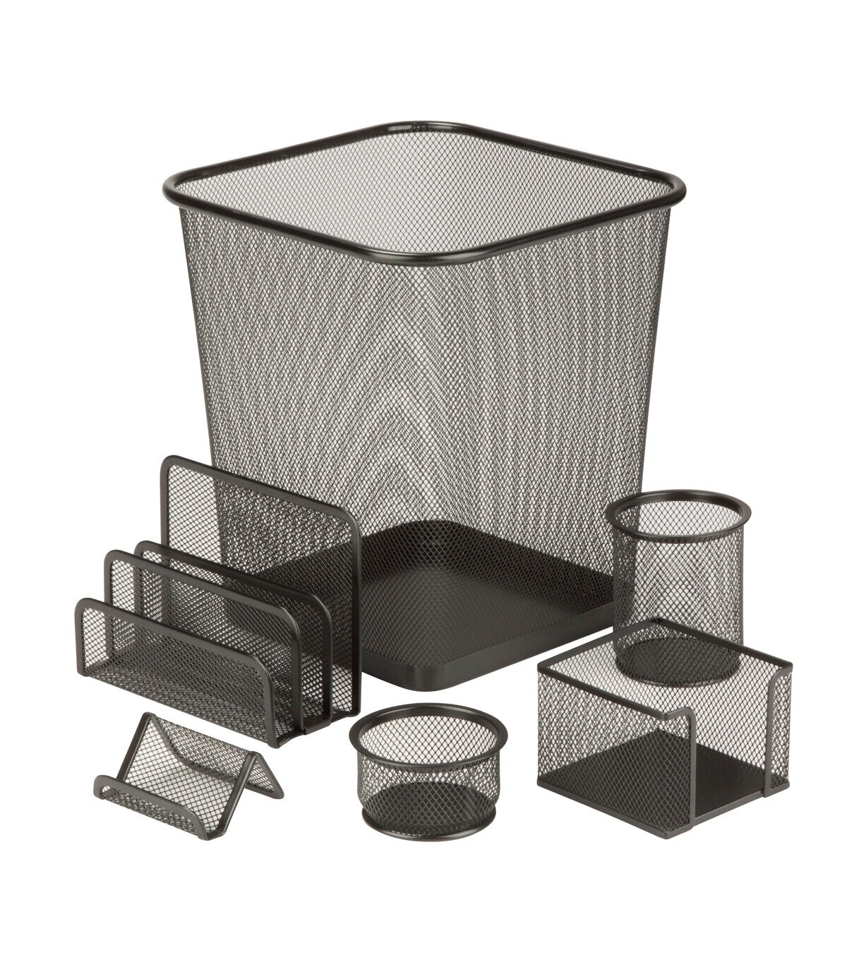 Honey Can Do 11 x 12 Black Mesh Desk Organizers 6ct
