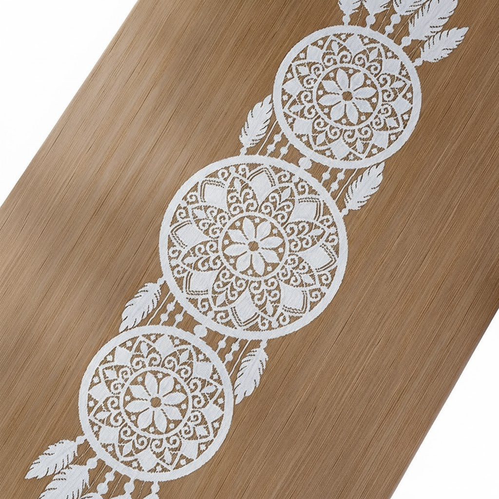 Bieżnik żakardowy na stół łapacz snów 36x140 cm biały Alia boho