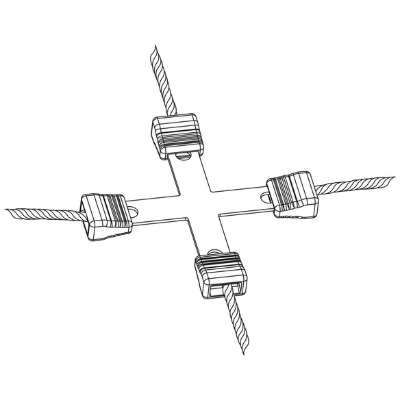 Kreuzverbinder, für Weidezaun, Kunststoff / Metall