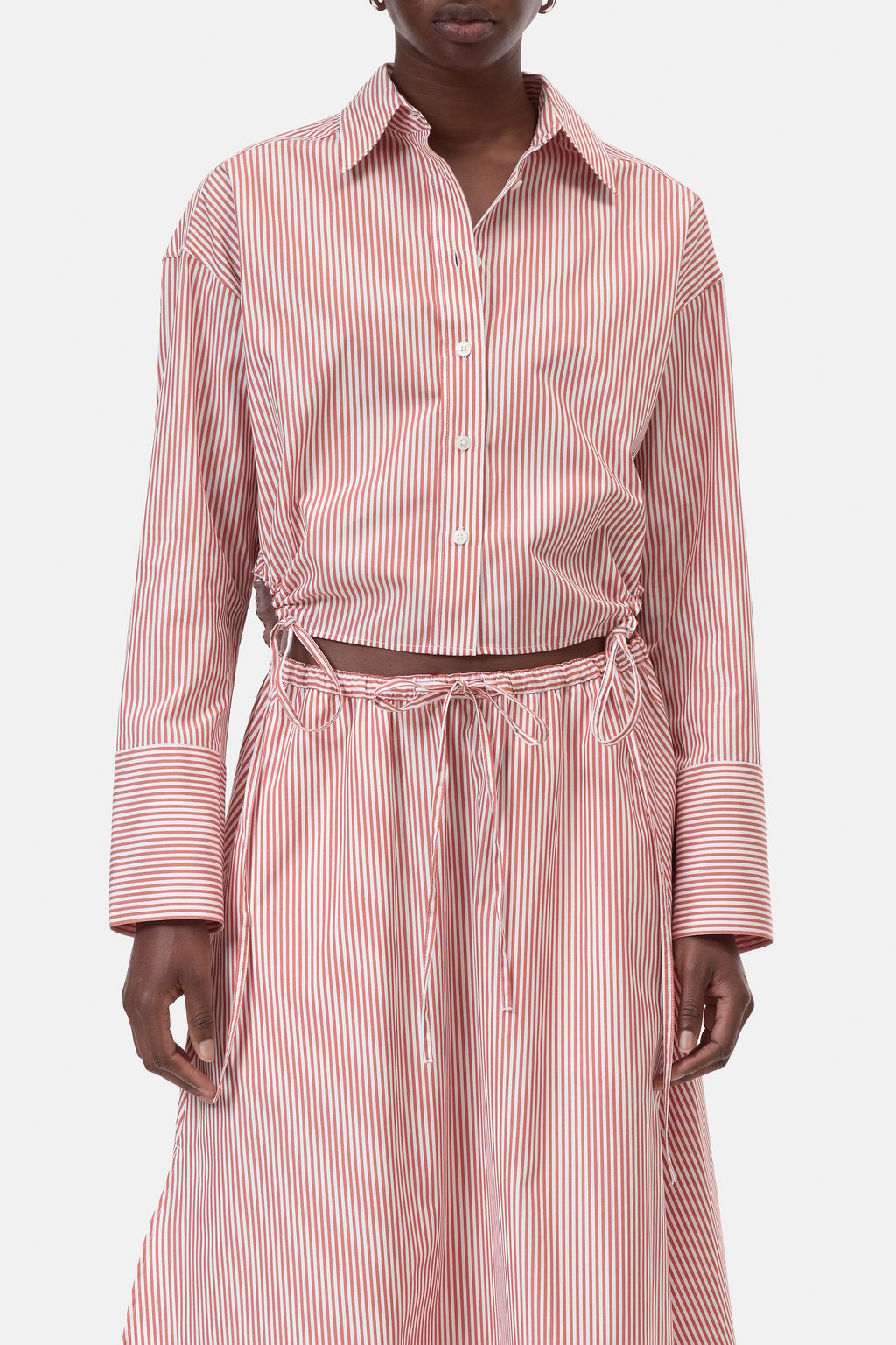 Geraffte Bluse aus Baumwolle