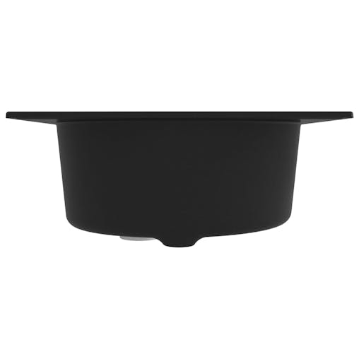 NNEVL Kitchen Sink with Overflow Hole Black Granite