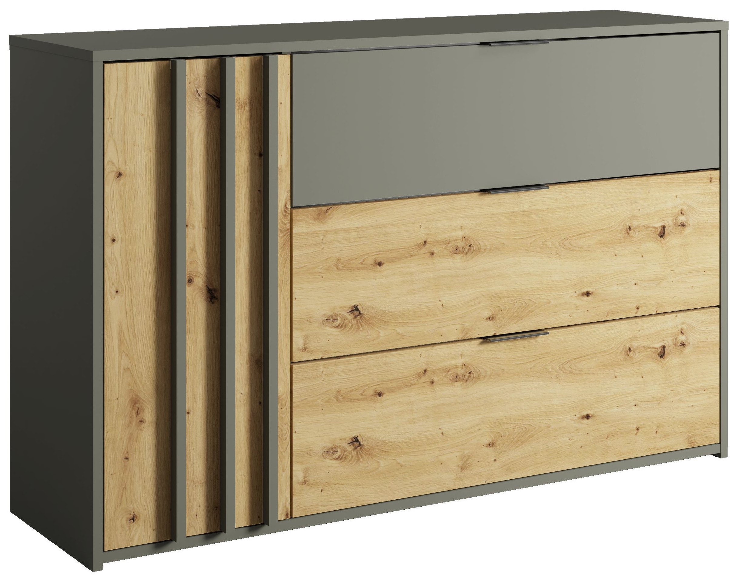 Komoda 125 cm z szufladami RUSTICA szary grafit