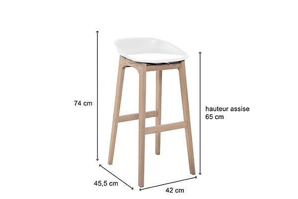 Chaise en plastique blanc et pieds en bois Homesight Riva, 2 pièces