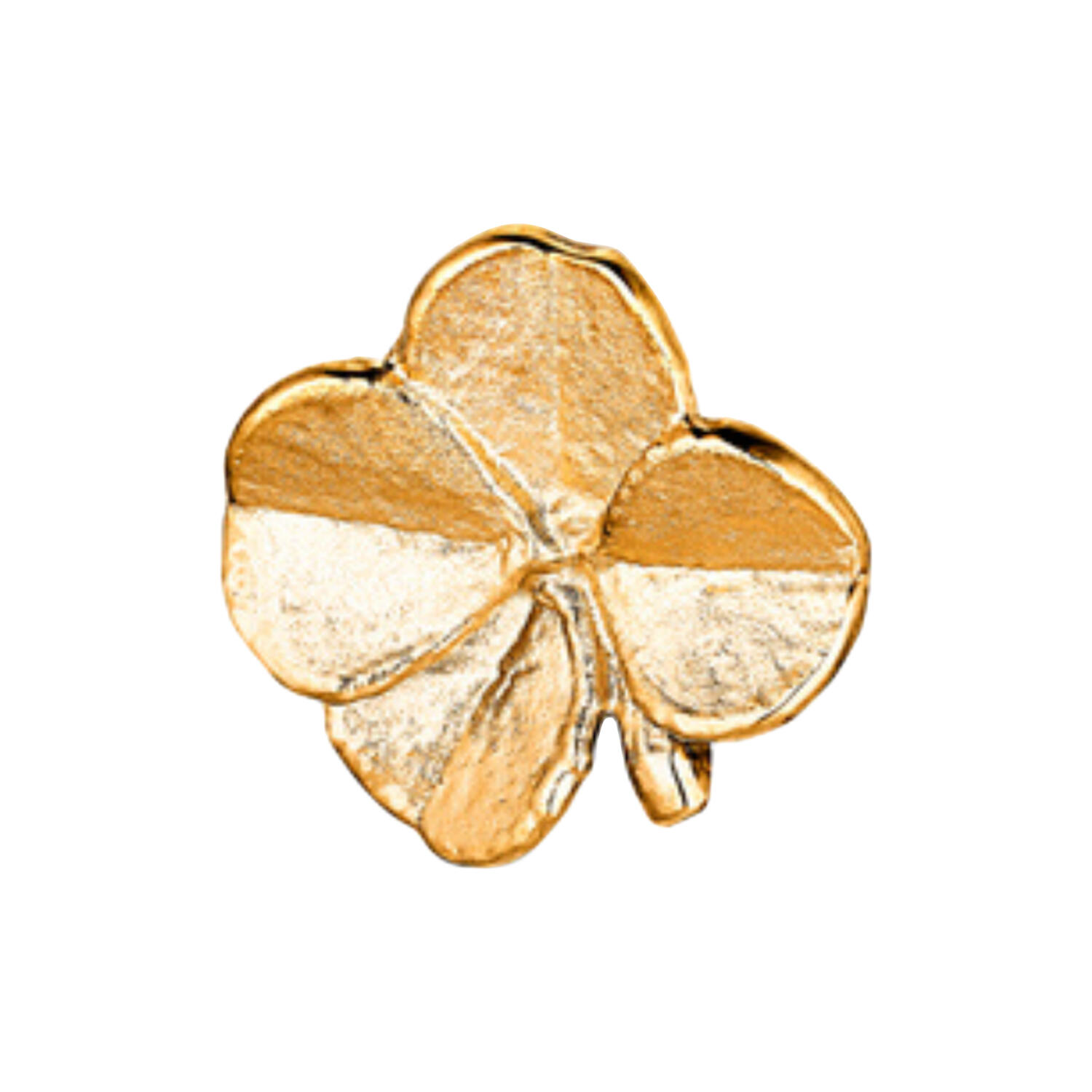 Firkløver pin, forgyldt