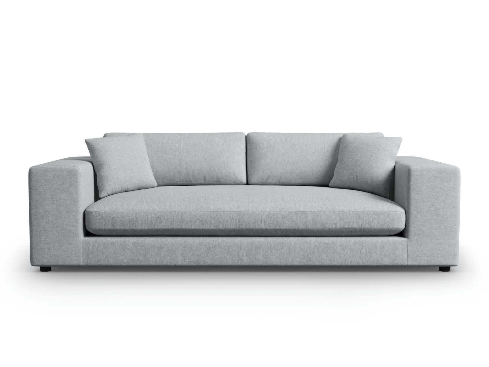 TENDANCE - Canapé 4 places en Tissu Structurel Gris Clair