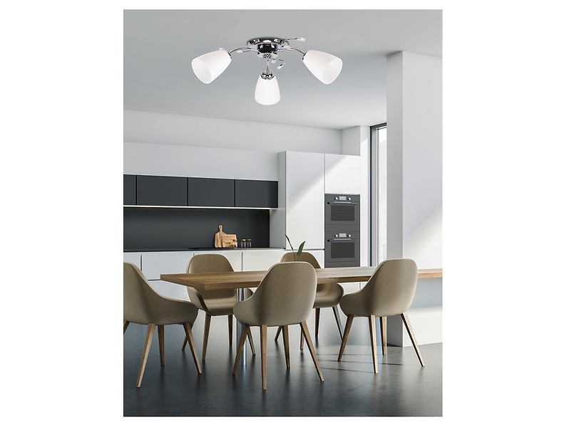 Lampa sufitowa Ursella 3-punktowa metalowa srebrna