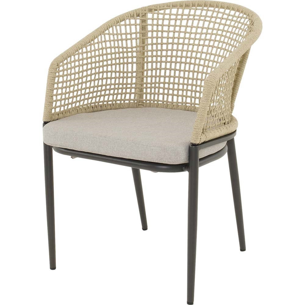 Lesli Living bistrostoel Kioto - beige - 56x62x77cm - set van 2