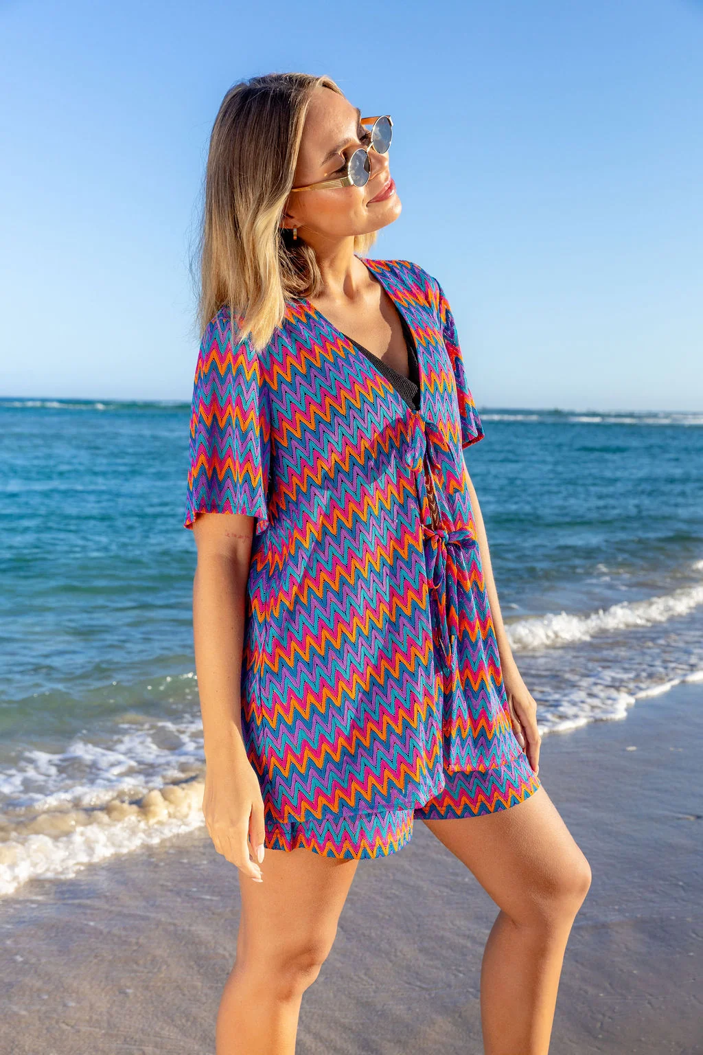 Indy Top in Chevron Rainbow
