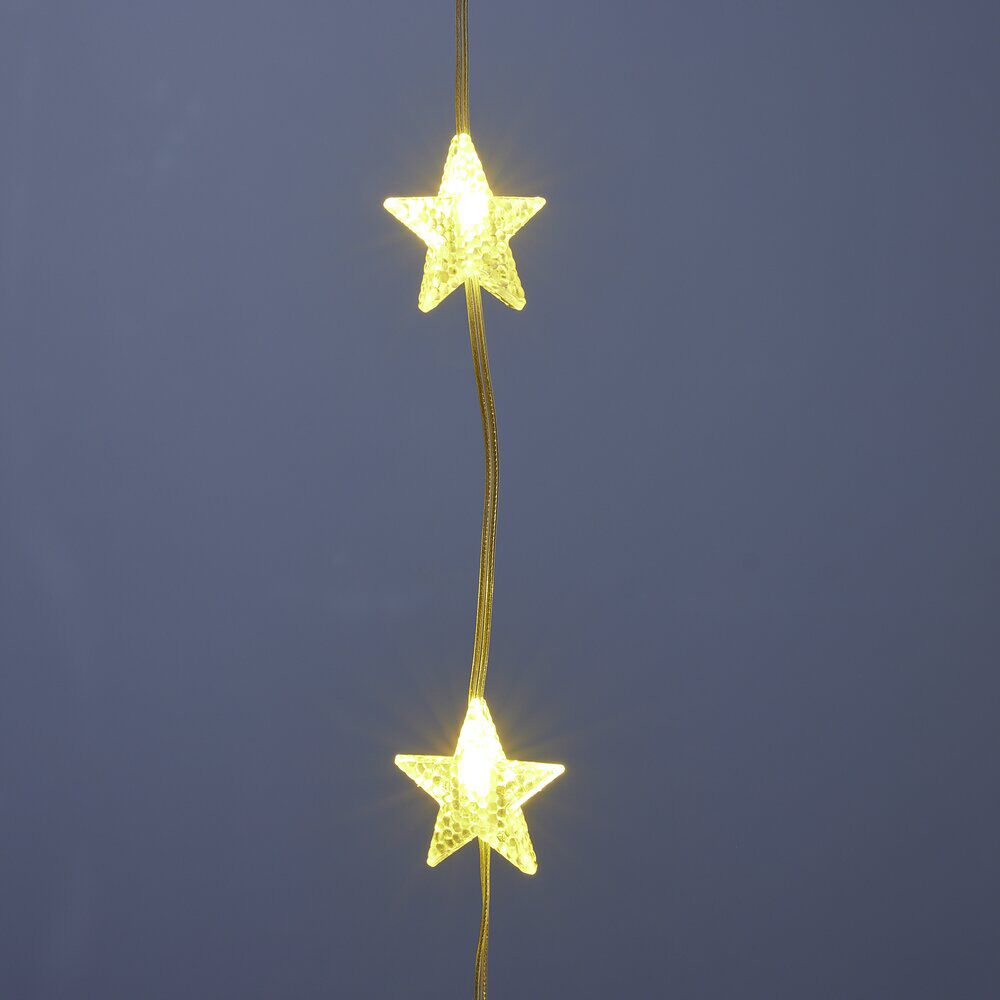 Rideau de fenêtre No&euml;l lumineux 54LED pluie d'étoiles L200cm