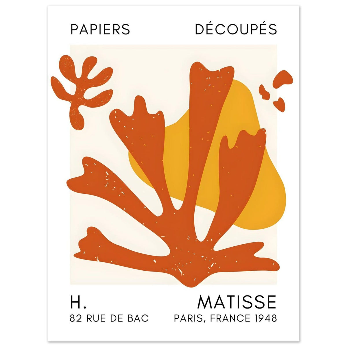 Artfulprints Poster Matisse – Abstract bloom orange  - 30x40 cm - Oranje