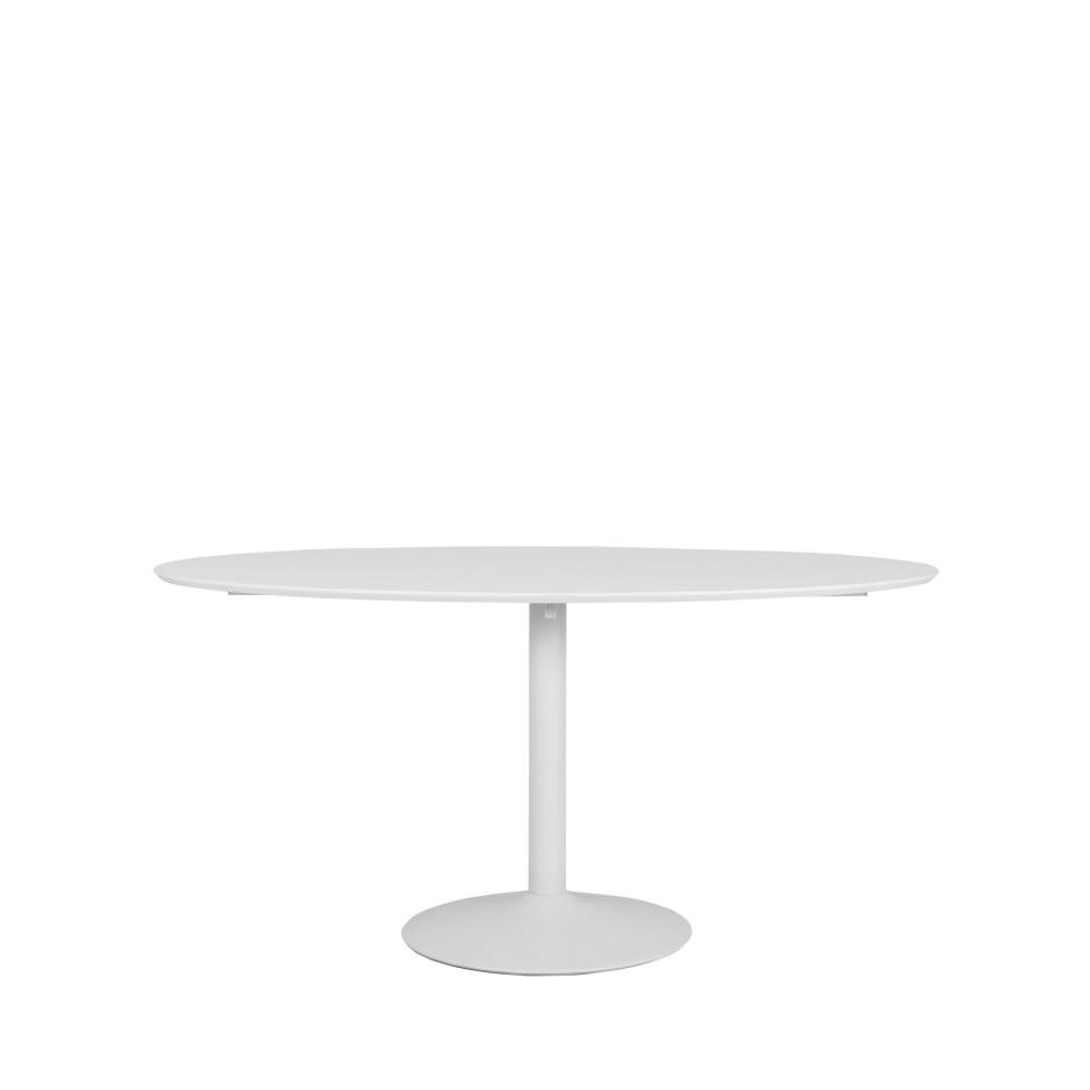 TACO ELIPSE - Table à manger en bois 160x110 blanc