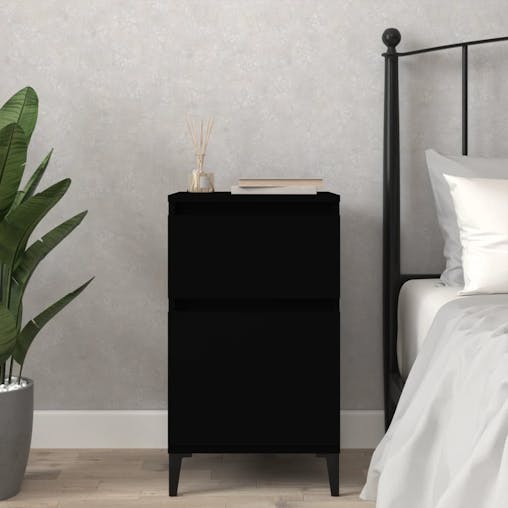 NNEVL Bedside Cabinet Black 40x35x70 cm