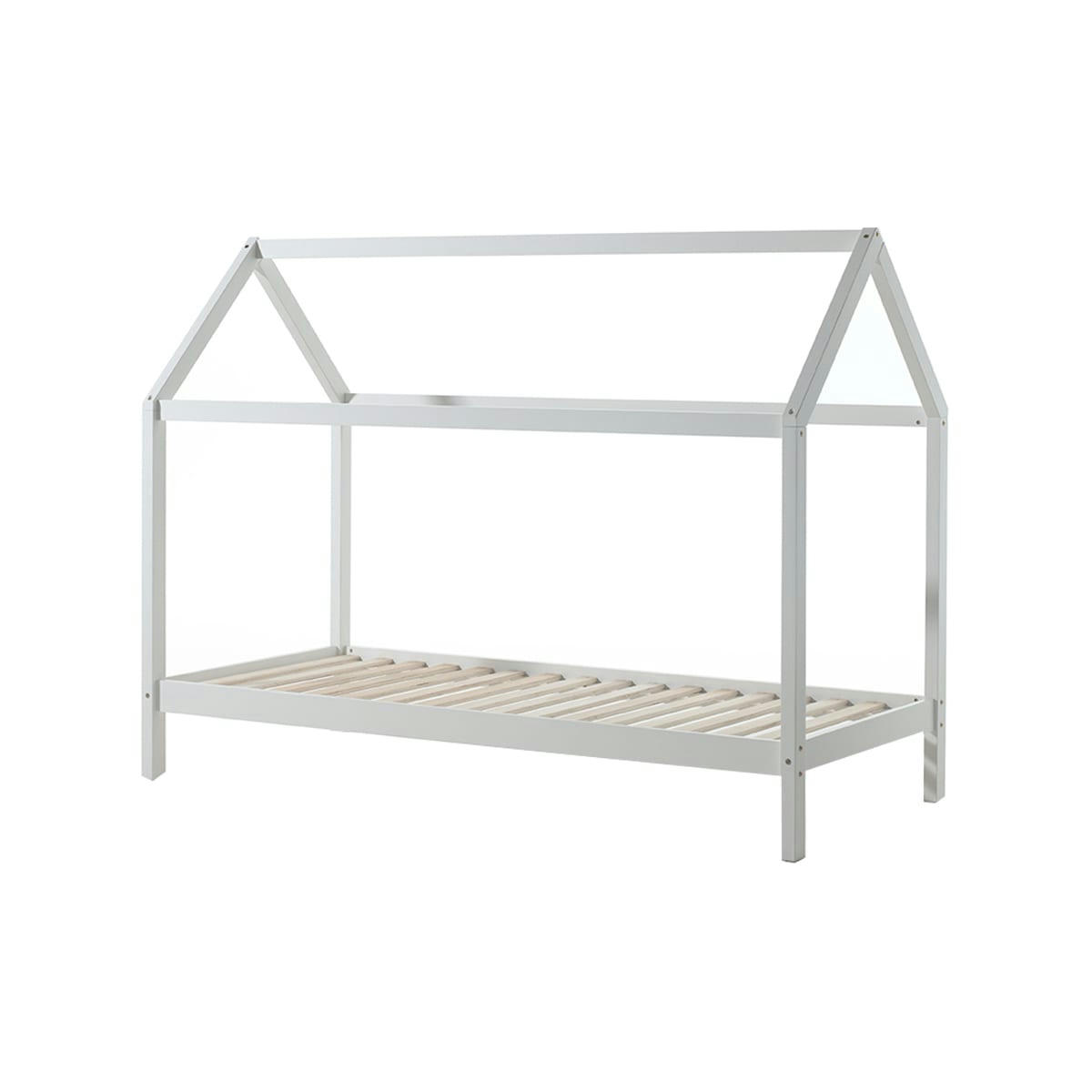 LIT - Lit cabane lp 90x200 sommier inclus blanc