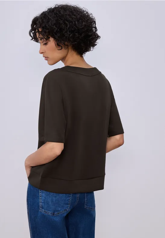 Dropped Shoulder Shirt im Silk-Look
