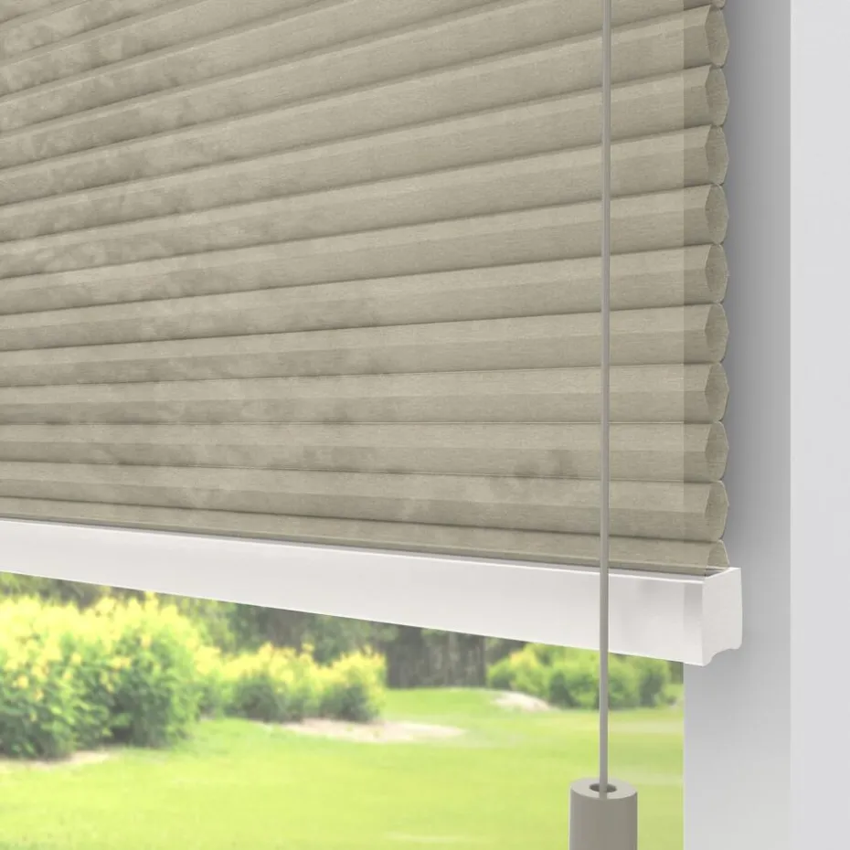 Kwantum Isolerende Gordijnen | Plisségordijnen | Fenstr Dubbel Plissé Jana  Lichtdoorlatend Zand