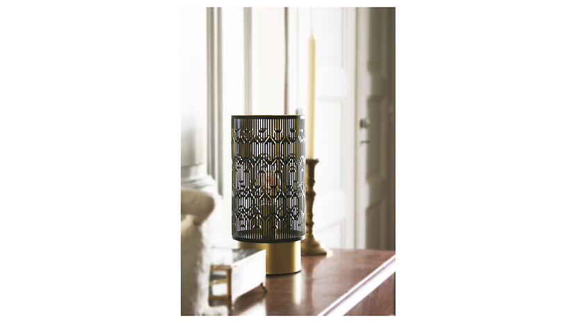 Lampa stołowa Laser metalowa czarno-złota