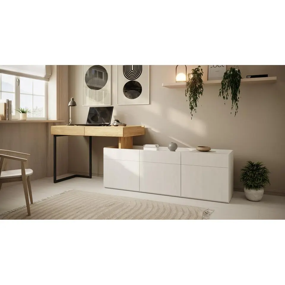 Meubella - Bureau Floren - Eiken - 2 lades