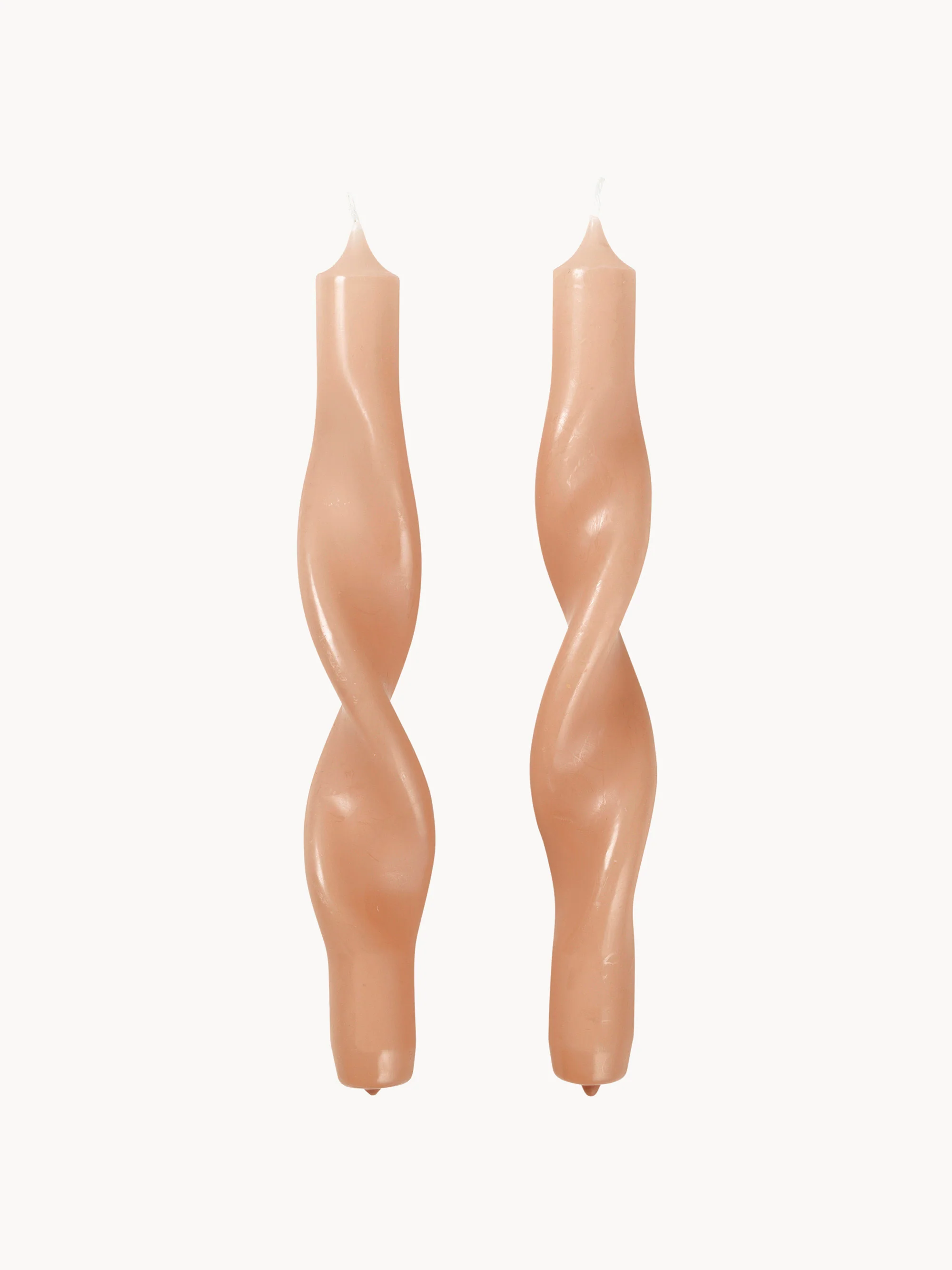Handgefertigte Stabkerzen Twist, 2er-Set