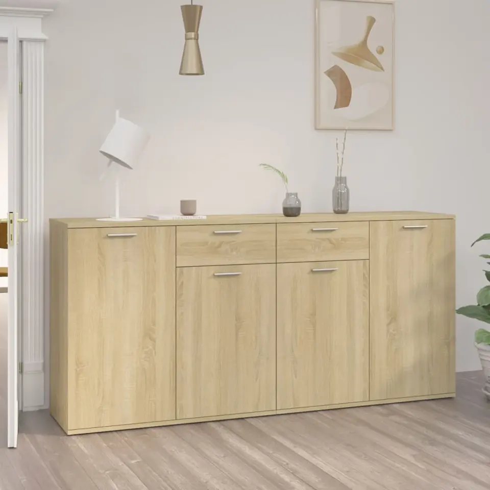 vidaXL - Dressoir - Bruin - Bewerkt hout