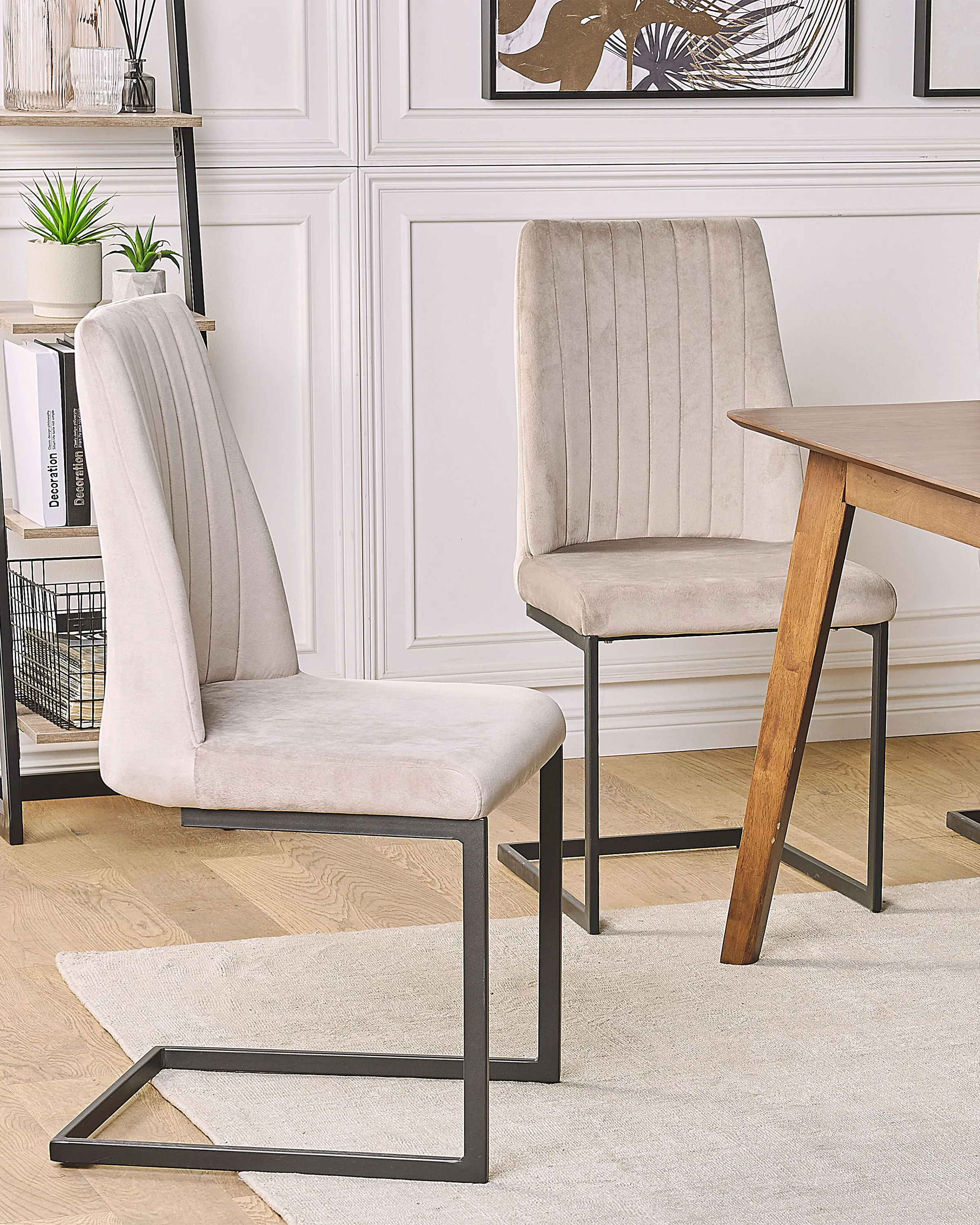 Set of 2 Dining Chairs LAVONIA Velvet Taupe