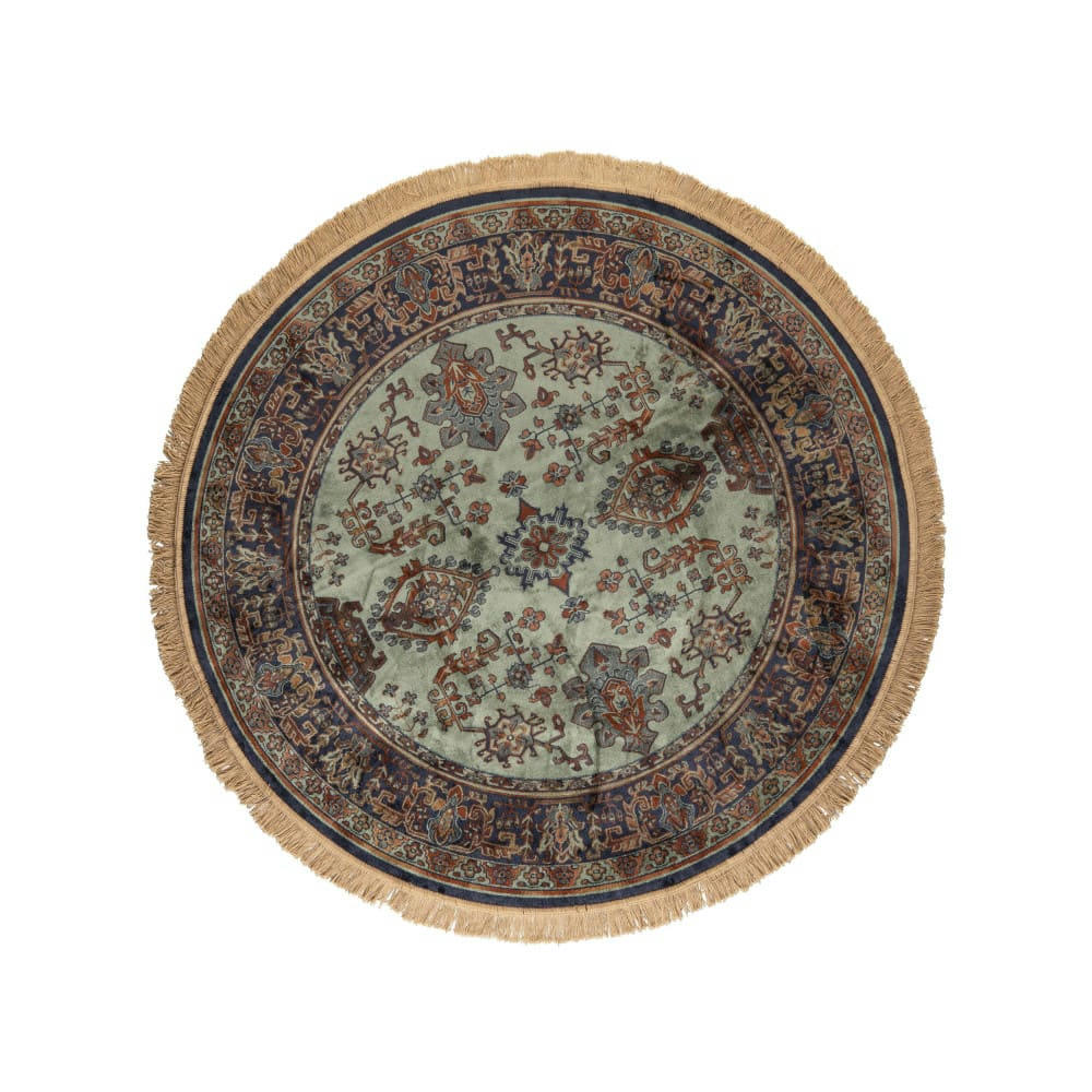 RAZ IV - Tapis persan à franges rouge D160 cm