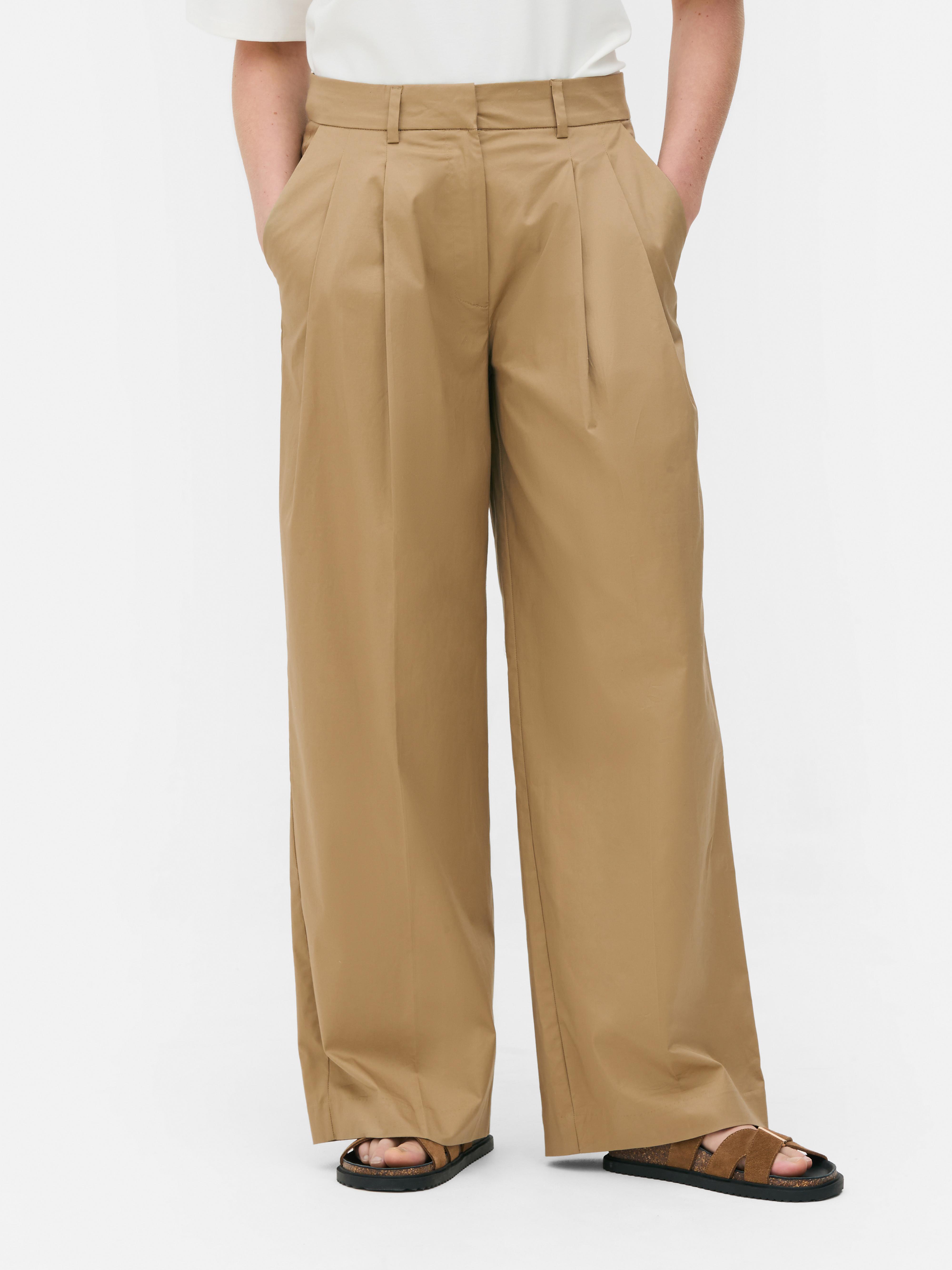 The Edit Wide Leg Poplin Pants