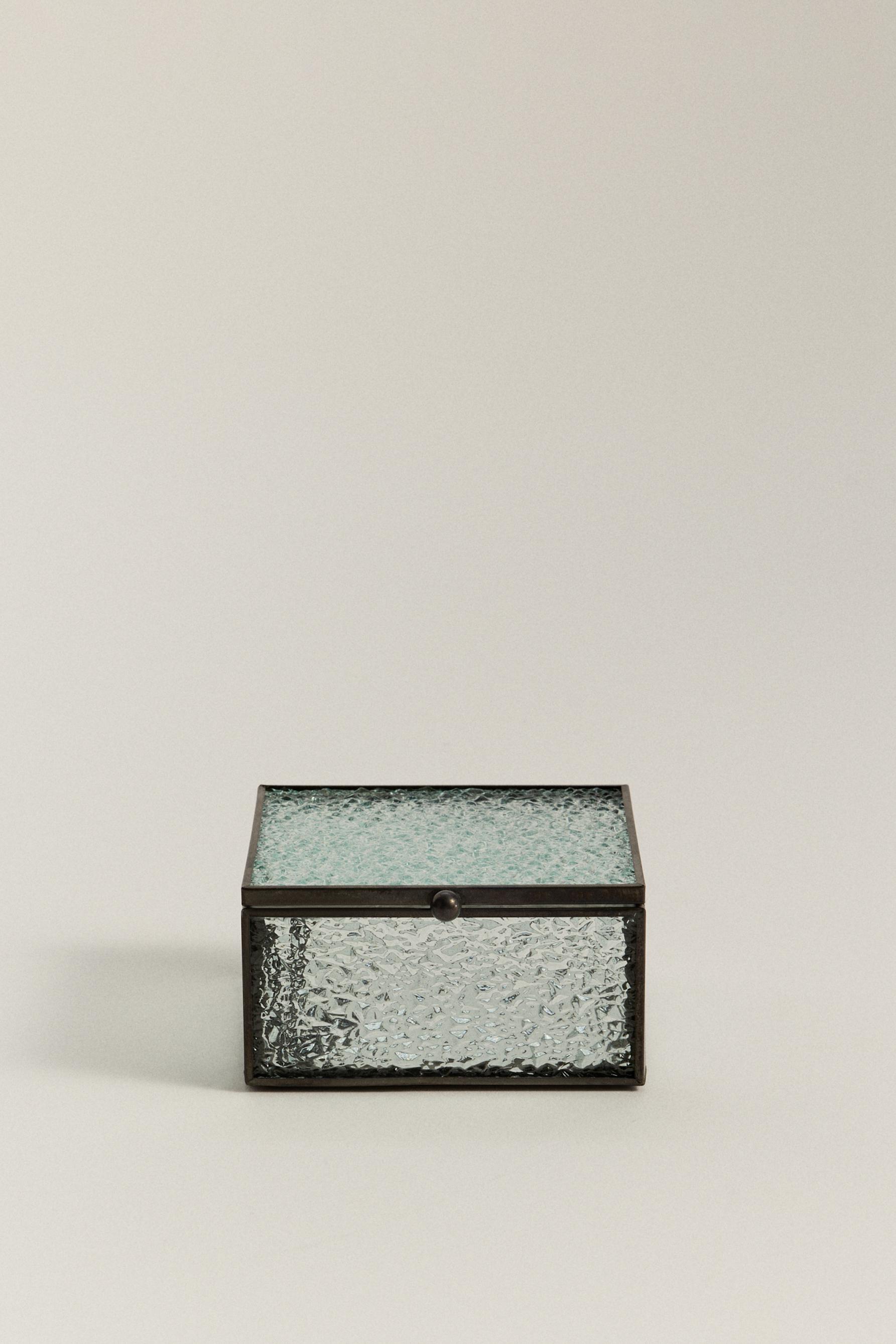 Caja pequeña cristal texturizado 10 cm