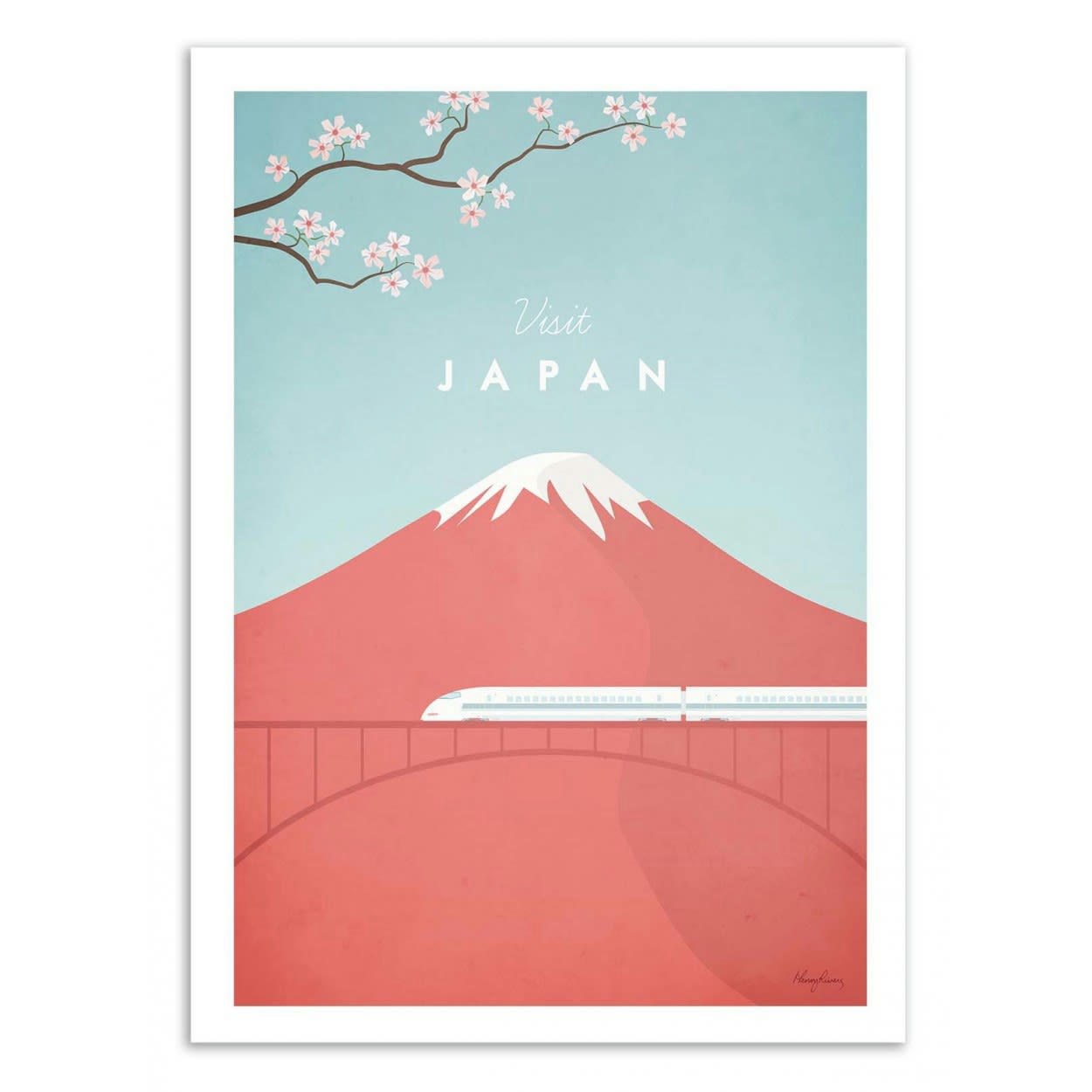 HENRY RIVERS - VISIT JAPAN - Affiche d'art 30 x 40 cm