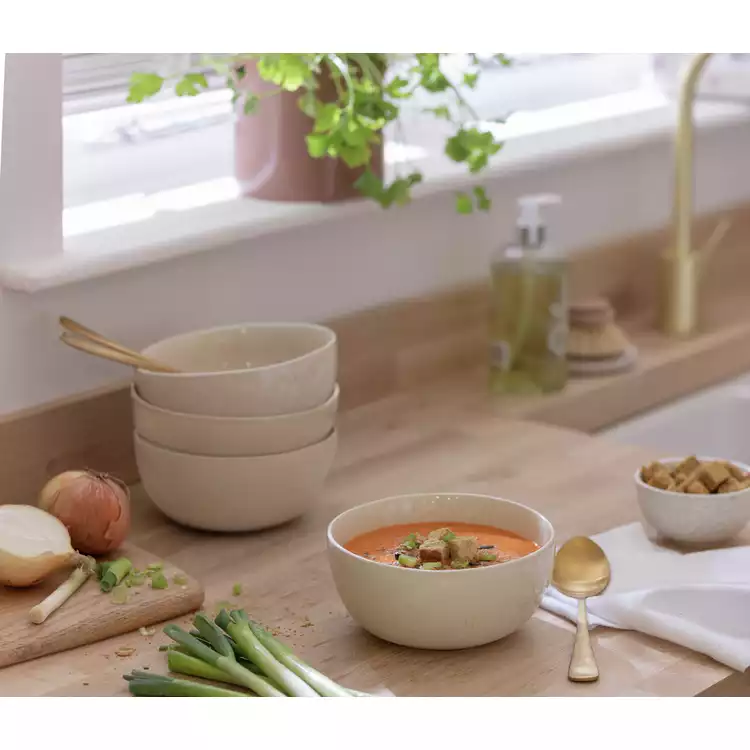 Habitat Evora 4 Piece Cereal Bowl - Natural