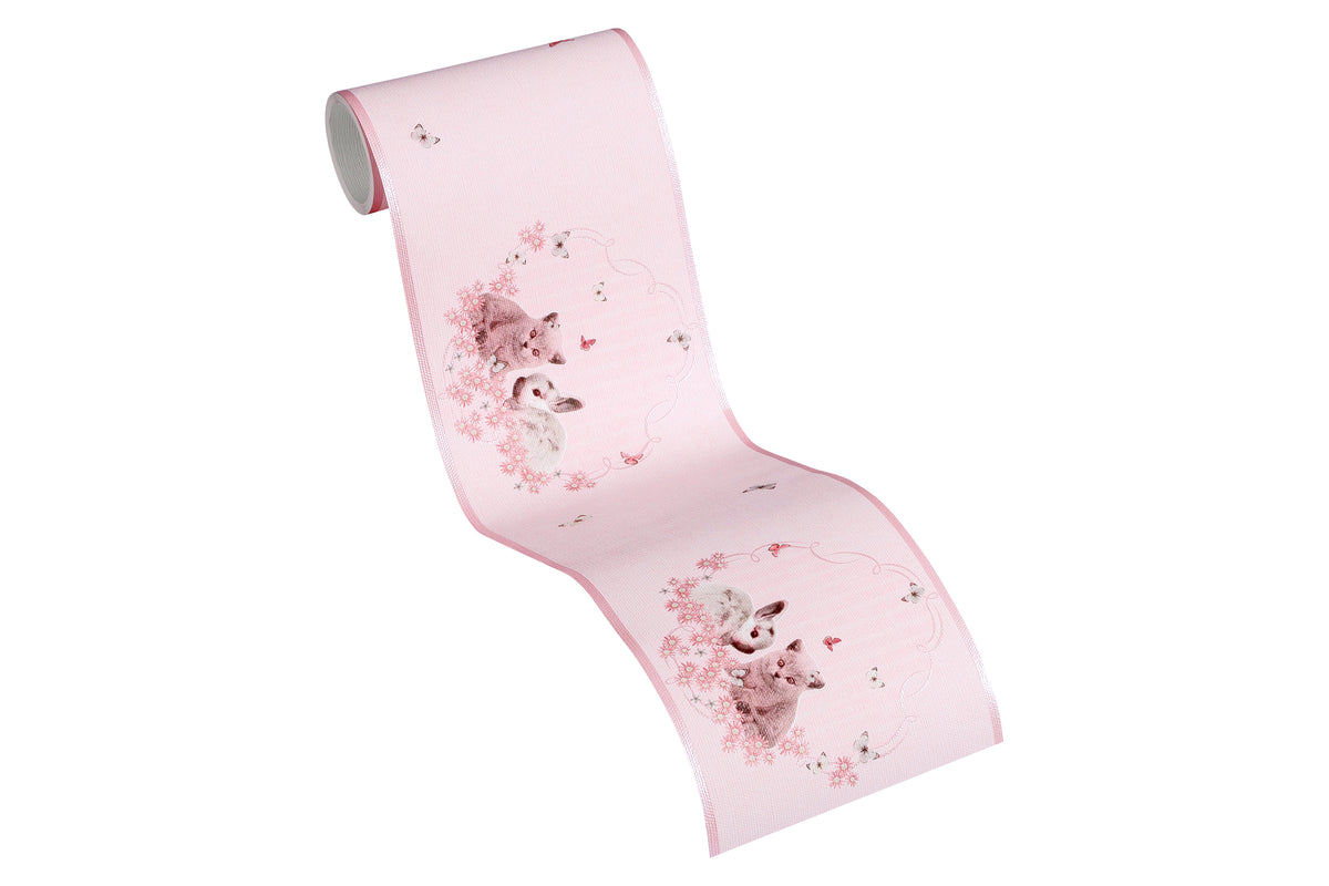 A.S. Création behangrand katjes roze, zilver en meerkleurig - 500 x 13 cm - AS-355671