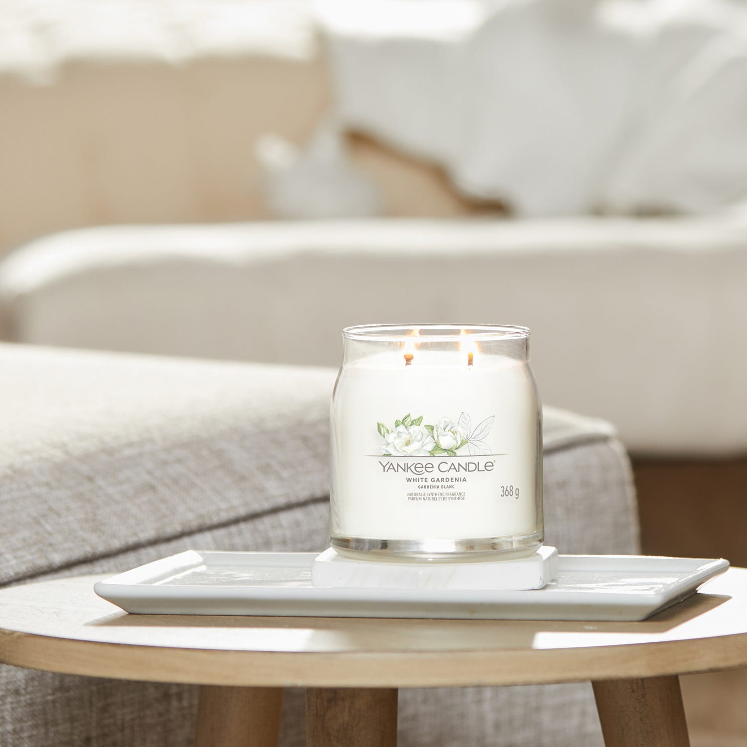 White Gardenia, candela in giara media Yankee Candle