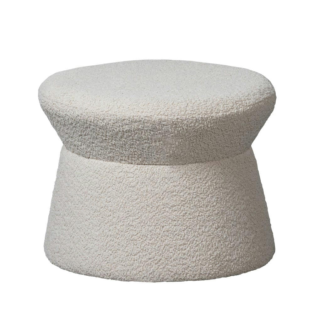 ROWAN - Pouf rond en bouclette D52cm écru