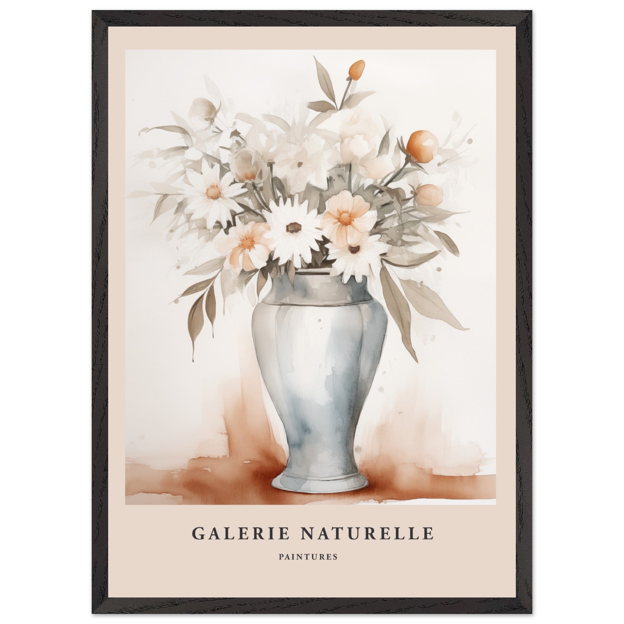 Artfulprints Poster met Lijst Bloemen in vaas 3  - 50x70 cm - Meerkleurig