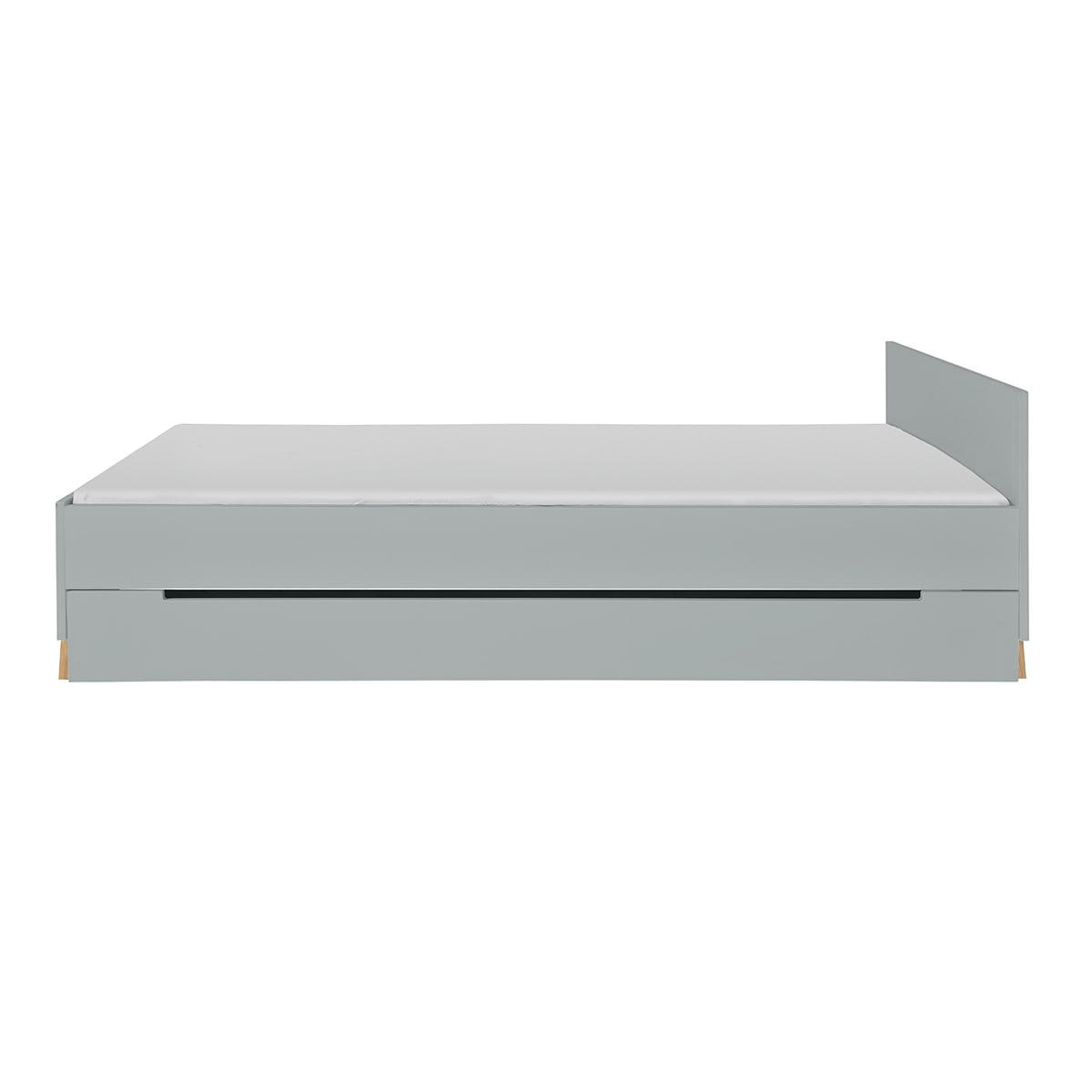 ZARA - Lit 90x200 sommier tiroir inclus gris