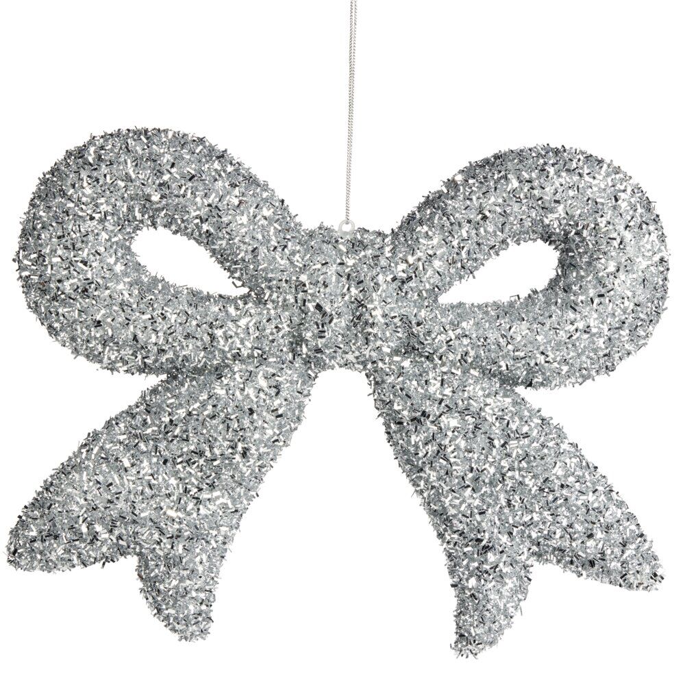 Noeud de No&euml;l pailleté à suspendre L25cm (3 modèles)