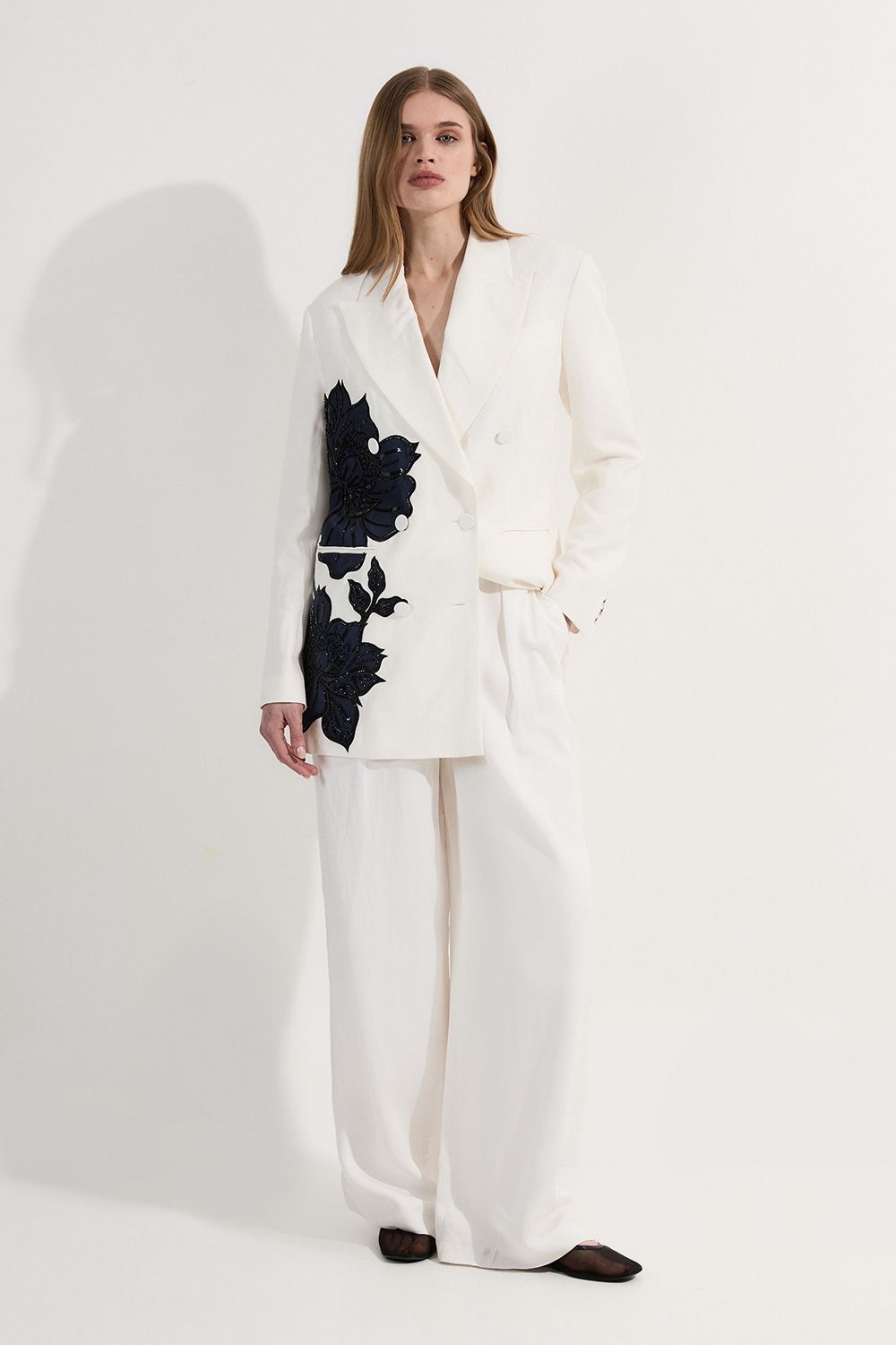 KarenMillen Premium Summer Embellished Applique Tailored Jacket